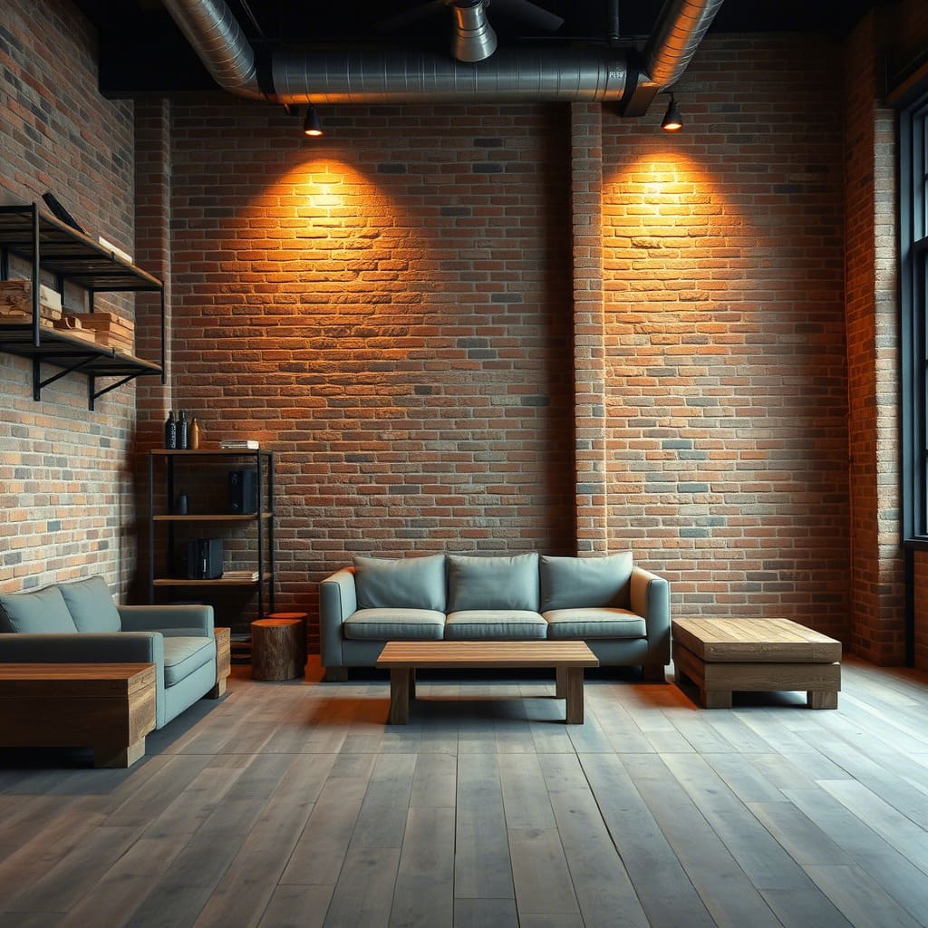 Rustic industrial living room decor